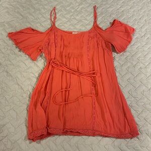 Jessica Simpson Coral Cold Shoulder Dress